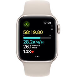 Смарт-часы Apple Watch SE 2024 GPS 40mm Starlight MXEF3LL/A (силиконовый ремешок S/M)