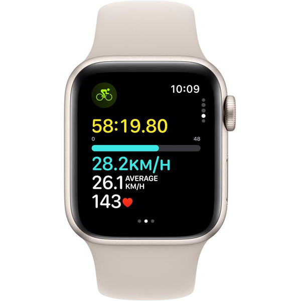 Смарт-часы Apple Watch SE 2024 GPS 40mm Starlight MXEF3LL/A (силиконовый ремешок S/M)