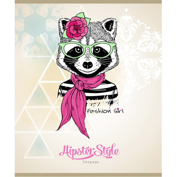 Тетрадь 48 л Стильные животные, клетка, лён (Проф-Пресс) арт. 48-9961