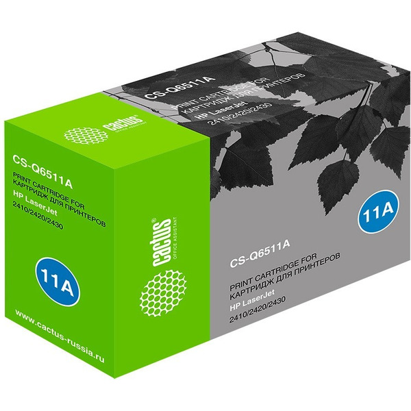Картридж лазерный Cactus CS-Q6511A Q6511A черный (6000стр.) для HP LJ 2410/2420/2430