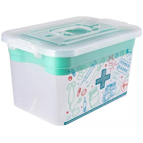 Контейнер для аптечки с вкладышем Полимербыт «Домашний доктор» 6,5 л 4380903