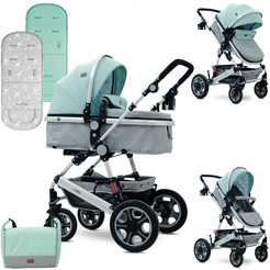Детская коляска LORELLI Lora 2в1 (зеленый/серый)
