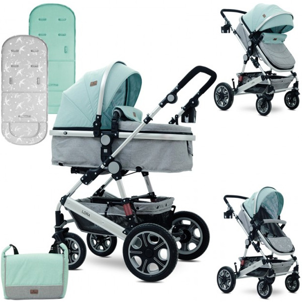 Детская коляска LORELLI Lora 2в1 (зеленый/серый)