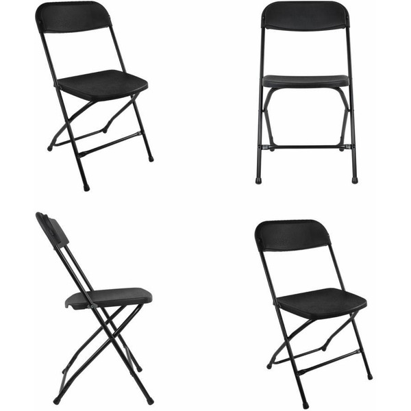 Стулья складные BRABIX Golf CF-002 (КОМПЛЕКТ 4 шт., черный каркас, пластик черный) 533030