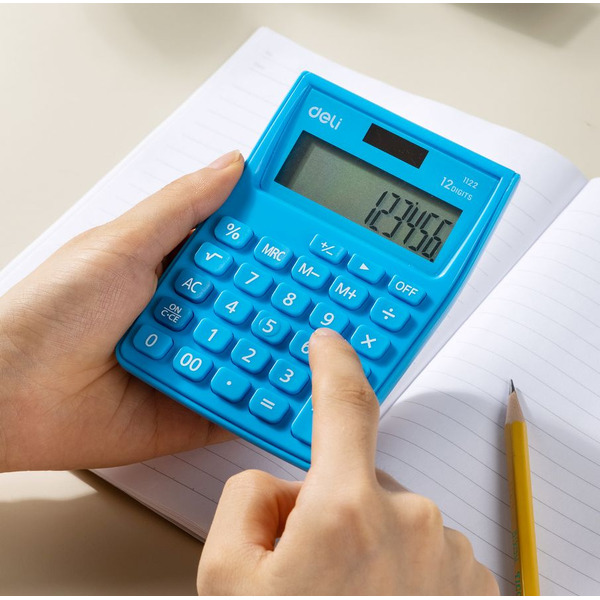 Калькулятор Deli E1122/BLUE