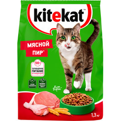 Сухой корм для кошек Kitekat Мясной пир 1.3 кг