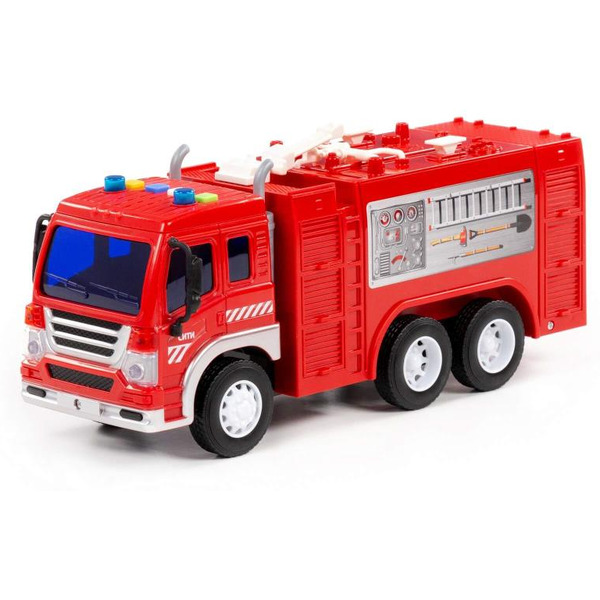 Грузовик Полесье Сити автомобиль-пожарный инерционный 86396 (красный)