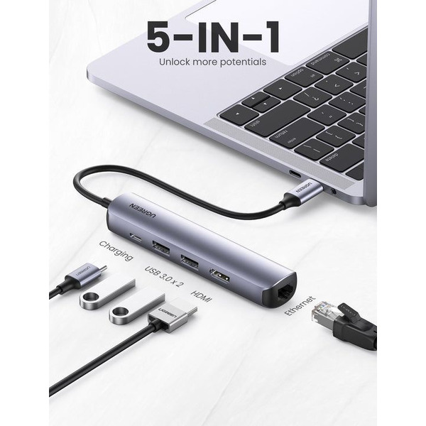 USB-хаб Ugreen CM418-10919 Space Gray