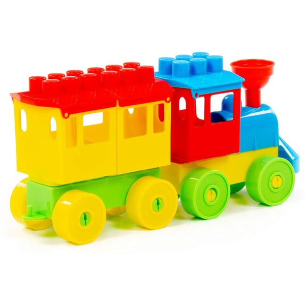 Конструктор Полесье 2037 Паровоз с одним вагоном