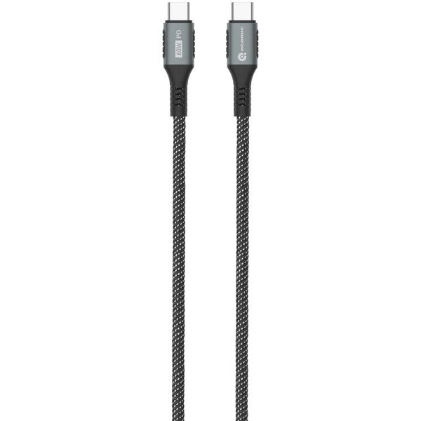 Кабель ATOMIC URBAN USB-C - USB-C PD 60W, 1.2 м, черно-серый | 30.396