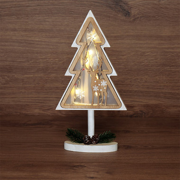 Деревянная фигурка с подсветкой NEON-NIGHT Елка на подставке 504-028