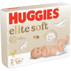 Подгузники для новорожденных Huggies Elite Soft (2) Mega (4-6 кг) 82шт