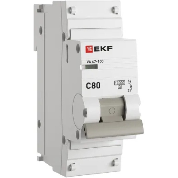 Выключатель автоматический EKF PROxima ВА 47-100 1P 80A (C) 10kA