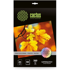 Фотобумага CACTUS Суперглянцевая A6 260 г/кв.м. 50 листов CS-HGA526050