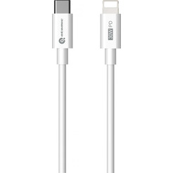 Зарядное устройство Atomic MOTION G202 GAN 20W 2-порта USB (A+C) с кабелем USB (С-L) 1.5 метра, цвет белый | 10.204