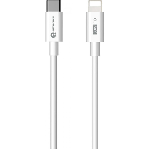 Зарядное устройство Atomic MOTION G202 GAN 20W 2-порта USB (A+C) с кабелем USB (С-L) 1.5 метра, цвет белый | 10.204