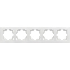 Рамка EKF Валенсия 5-местная (белый)