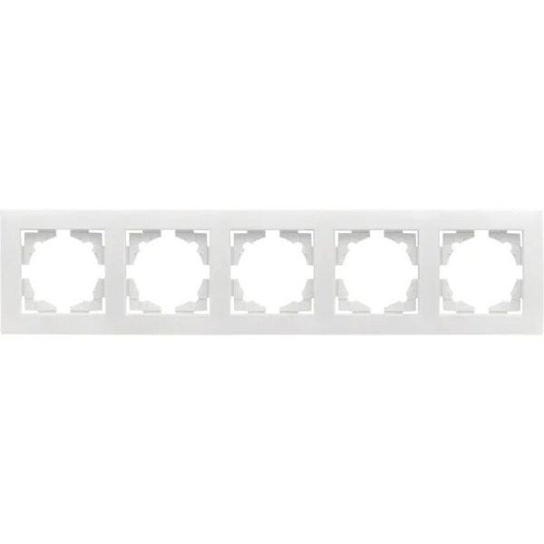 Рамка EKF Валенсия 5-местная (белый)