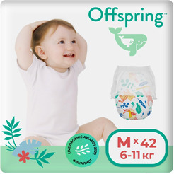 Трусики-подгузники Offspring M 6-11кг Джунгли (42 шт)