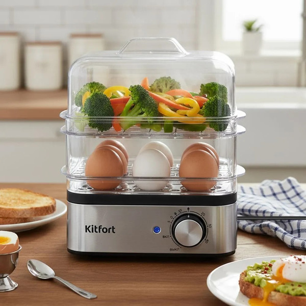 Яйцеварка "2 в 1" Kitfort КТ-6958