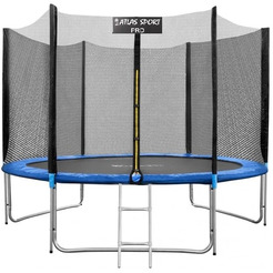Батут пружинный ATLAS SPORT 10ft-3 pro NEW blue (с защитной сеткой и лестницей)