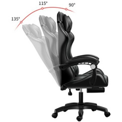 Игровое кресло BYROOM RG HEALER leather Black с подставкой для ног BRGF813L-B (GF-8060-WB)