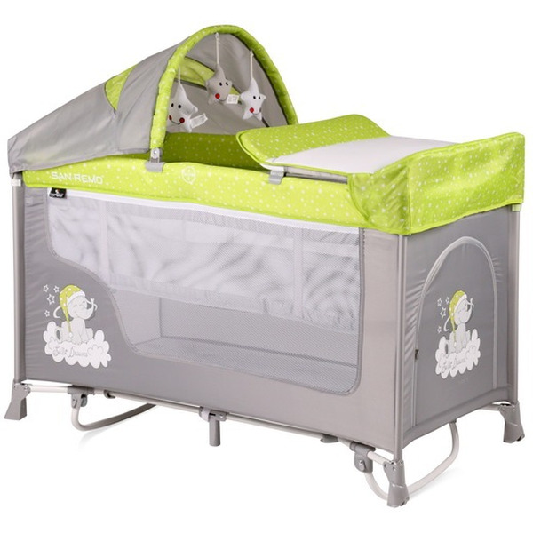 Манеж-кровать LORELLI San Remo 2 Plus Rocker Green Grey Elephant