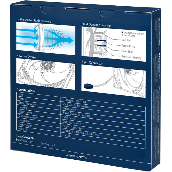 Вентилятор для корпуса Arctic Cooling P14 Silent ACFAN00139A