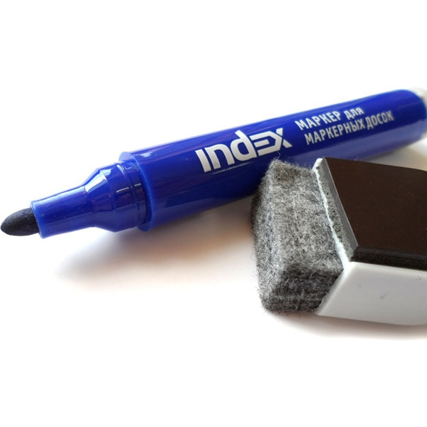 Набор маркеров для доски, 4 цвета с магнитом и губкой, (Index) арт. IMW545/4