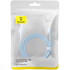 Кабель Baseus Pudding Series Fast Charging Cable 100W USB Type-C - USB Type-C (1.2 м, голубой)