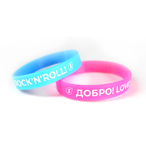 Браслет 5 ЭЛЕМЕНТ ДОБРО! LOVE! ROCK-N-ROLL! (голубой)