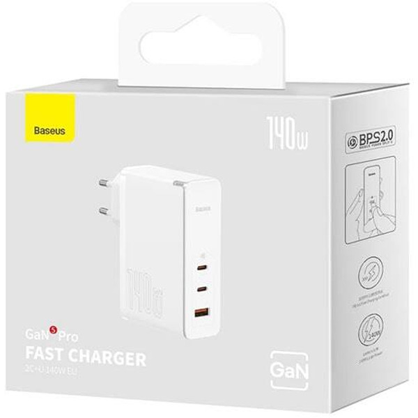 Сетевое зарядное устройство Baseus GaN5 Pro Fast Charger 2C+U 140W CCGP100202 White