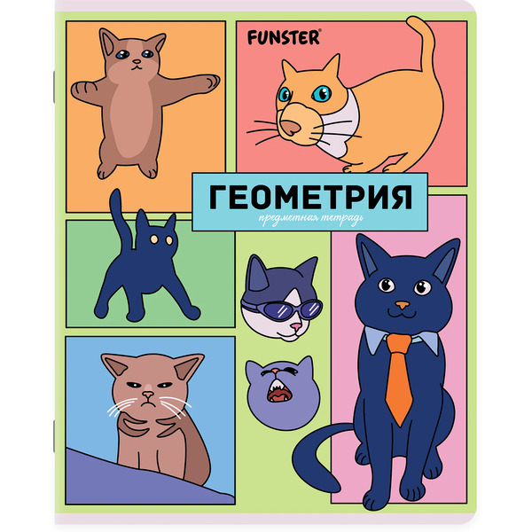 Тетради предметные Funster Мемные коты 405604 (12 шт)