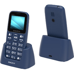 Мобильный телефон Maxvi B110ds +ЗУ WC-112 (синий)