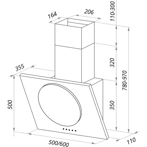 Вытяжка MAUNFELD Tower Circle 60 (черный)