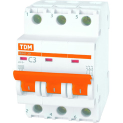 Выключатель автоматический TDM ВА 47-29 3Р 1А (C) 4.5кА SQ0206-0100