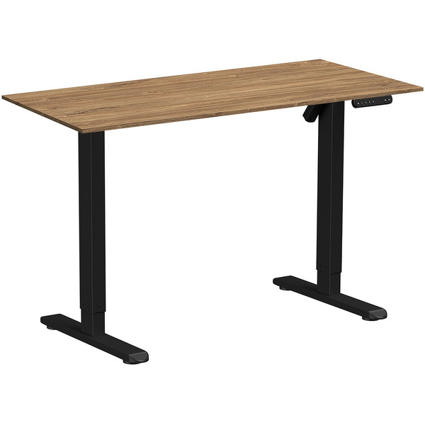 Стол подъемный WellDesk WDE Basic 130x67.5х1.8 (черный/дуб канзас коричневый)