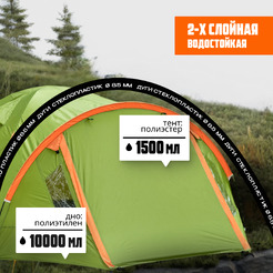 Палатка Coyote Oboluse-3 v2 / CL-A23-3P-Light Green