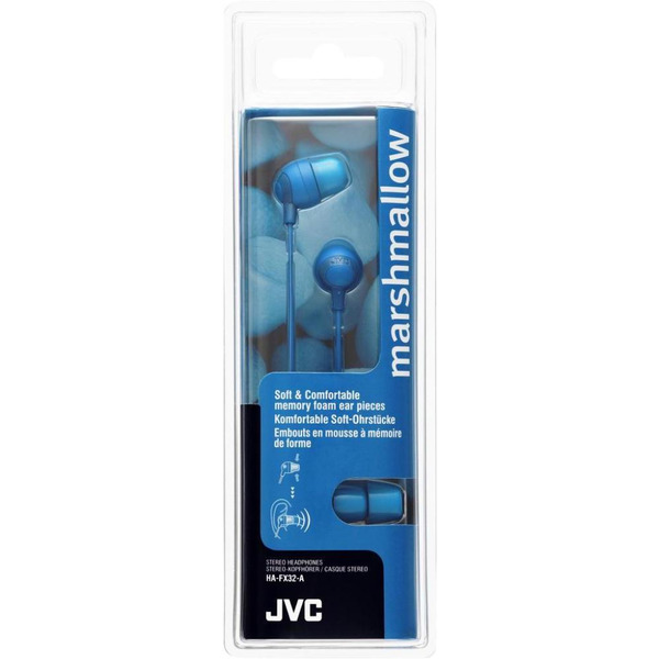 Наушники-вкладыши JVC Marshmallow HA-FX32-A, синий