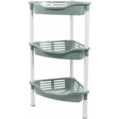 Этажерка угловая BEROSSI Krita 3-секционная с корзинками АС 60475000 (серая мистерия)