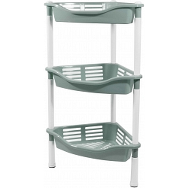 Этажерка угловая BEROSSI Krita 3-секционная с корзинками АС 60475000 (серая мистерия)