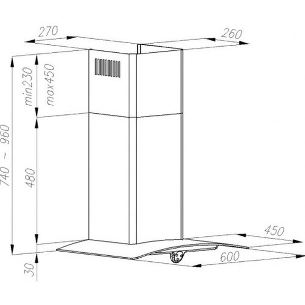 Вытяжка CIARKO Sigma Light 60 inox
