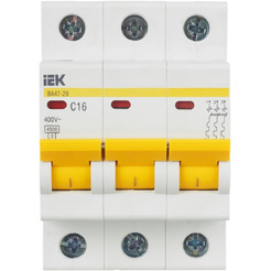 Выключатель автоматический IEK ВА47-29 16А 3Р 4.5кА С MVA20-3-016-C