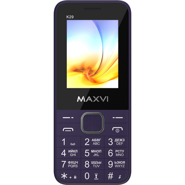 Мобильный телефон Maxvi K29 + ЗУ WC-112 (фиолетовый)