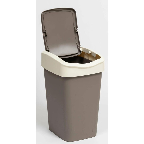 Ведро для мусора BRADEX Tandem 843522 (шоколад/слоновая кость, 35 л)