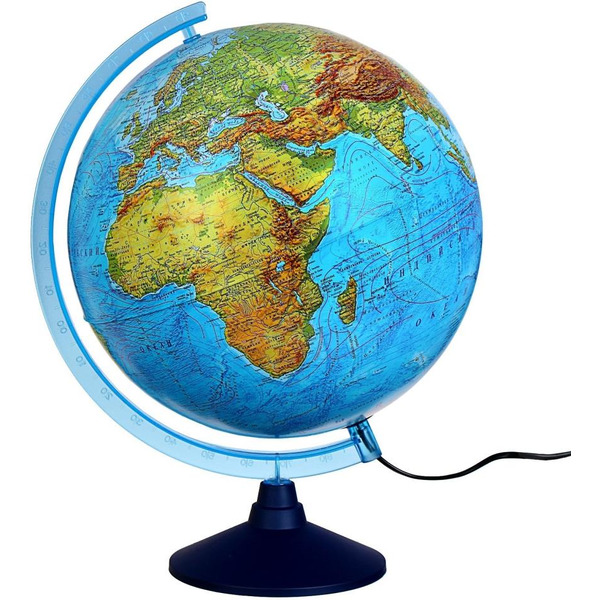 Школьный глобус Globen Физико-политический с подсветкой интерактивный INT13200288
