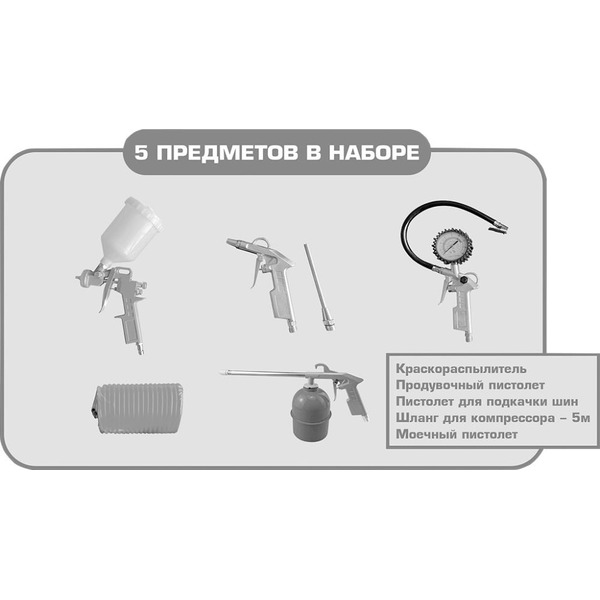 Набор пневмоинструмента EDON PTK-5 (39055)