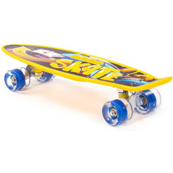 Доска роликовая Полесье 89557 (59 см) жёлтая с наклейкой и синими колёсами