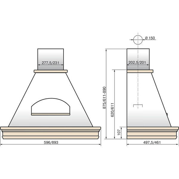 Вытяжка Elikor Бельведер Валенсия 90П-650-П3Д 943862 (топленое молоко/дуб неокрашенный)