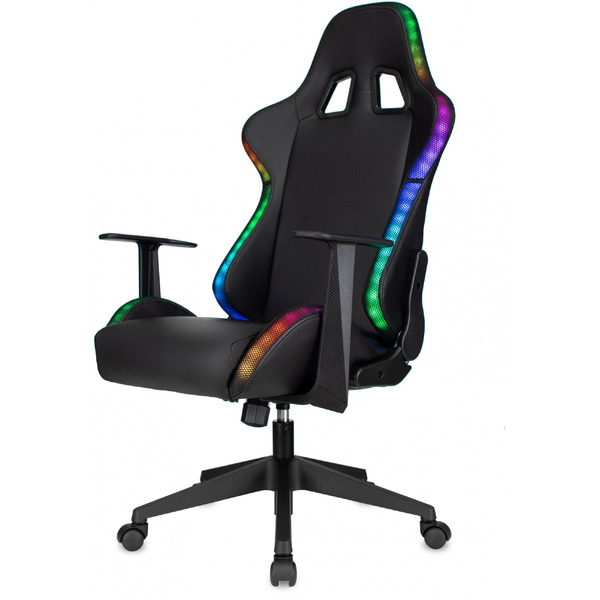 Кресло игровое Бюрократ Zombie GAME RGB экокожа/ткань, черный